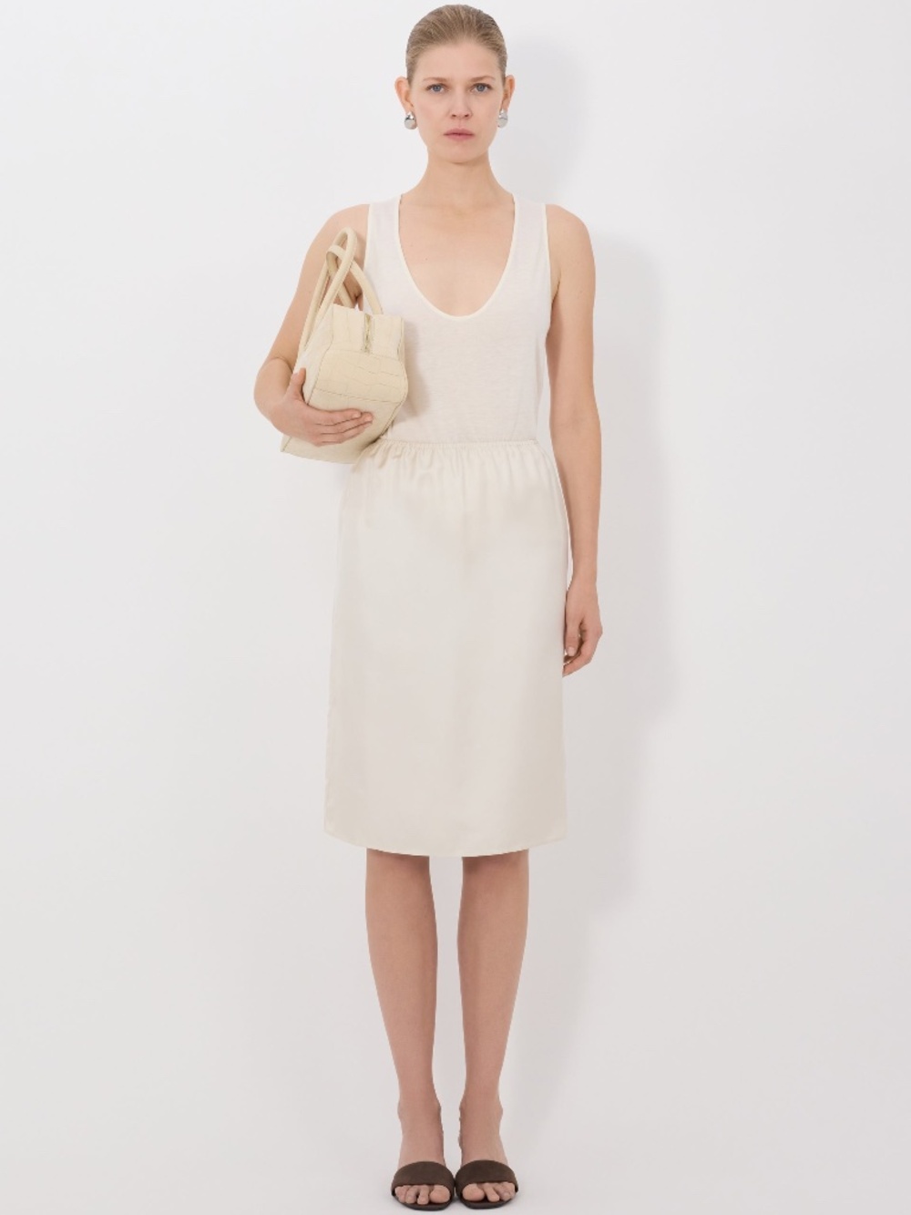 Loulou De Saison White Vasali Silk Skirt XS